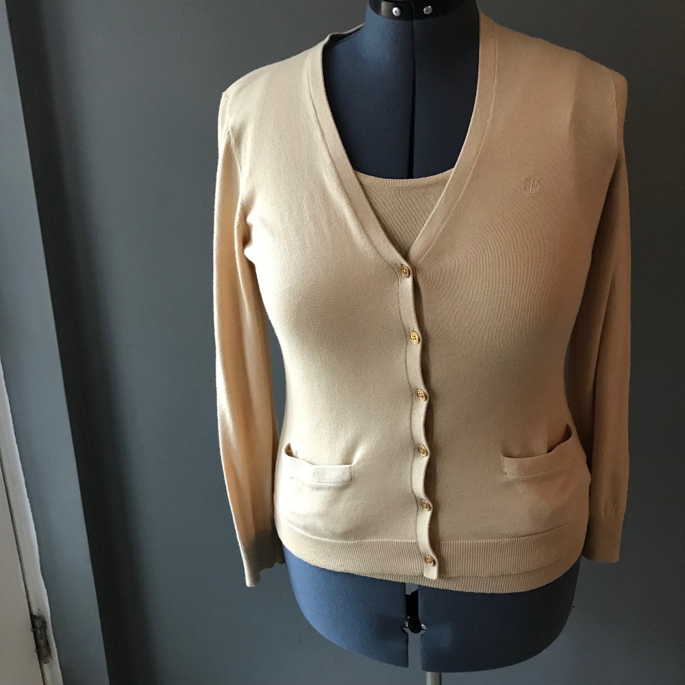 Lauren Ralph Lauren Beige Sweater Set M